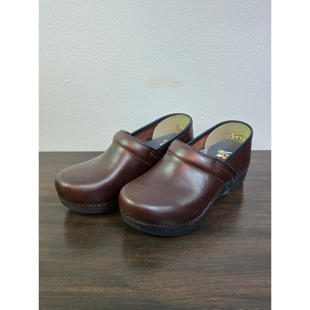Dansko XP 2.0 Brown Leather Clogs Slip Resistant Comfort Shoes Size 37